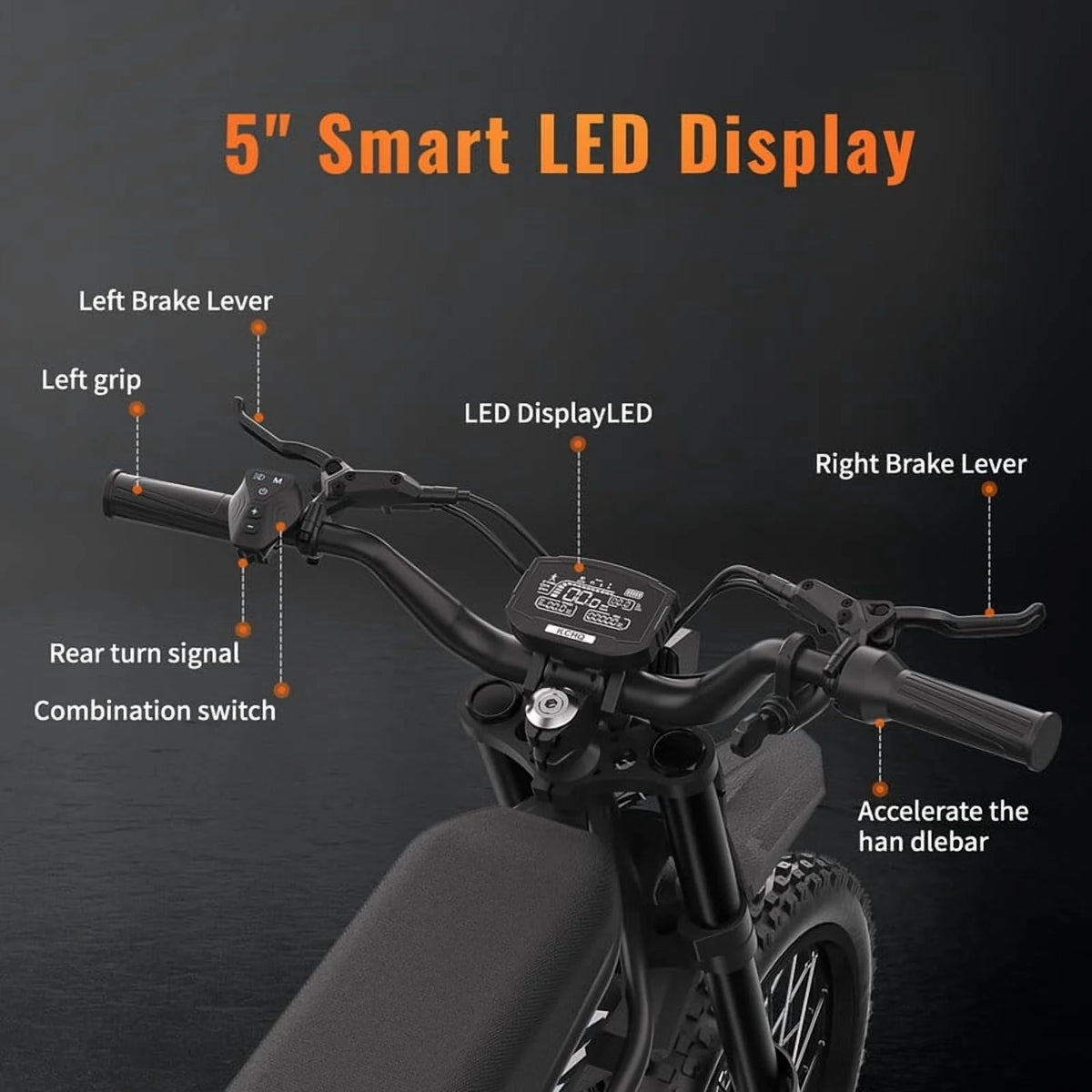 Riding'Times GT73 Electric Dirt Bike for Adults, 37MPH 48V36.4AH 2400W 1747wh Dual Battery Ebike - Product image 10