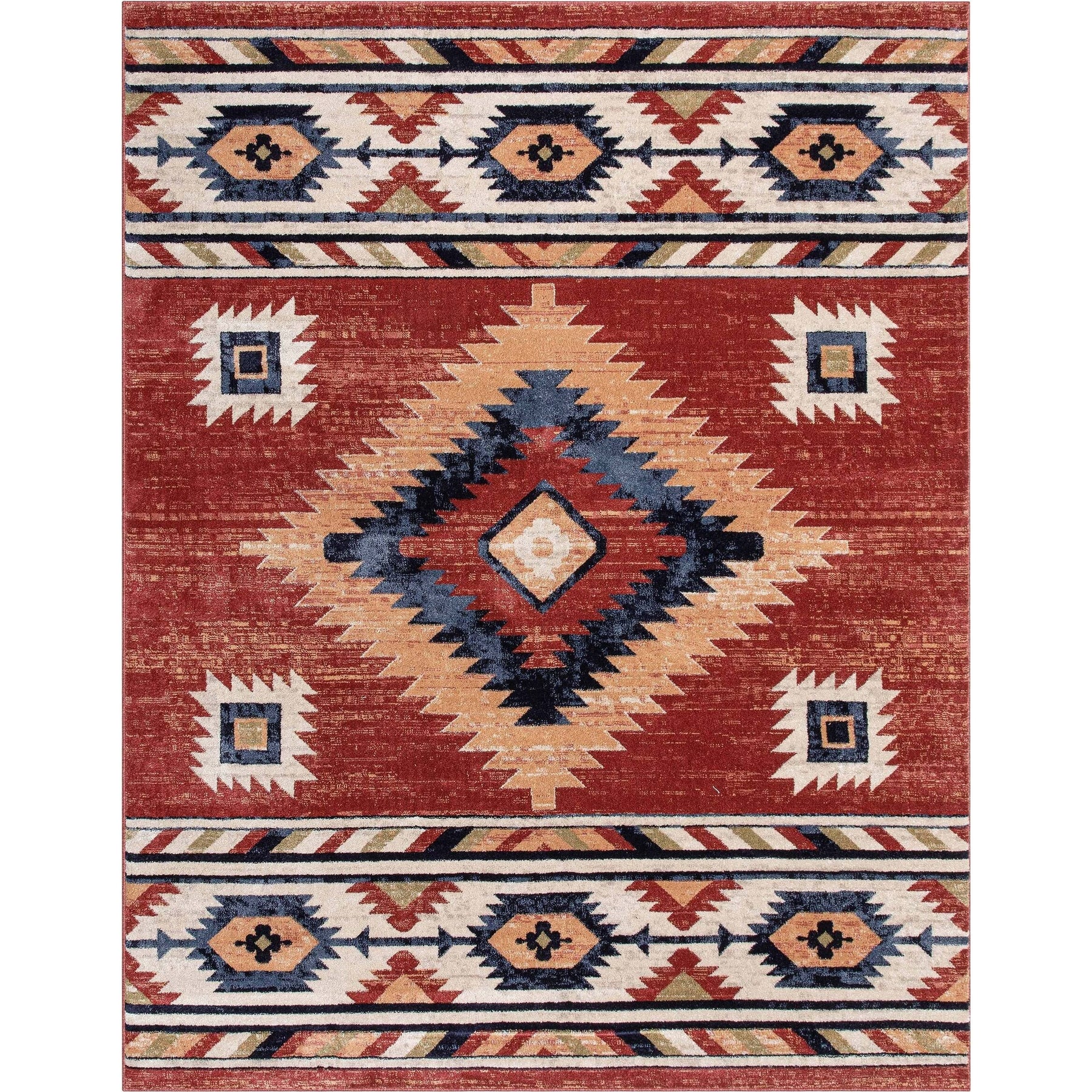 Well Woven Tulsa Lea Bohemian Southwestern Crimson 6'7" x 9'3" Area Rug - Product image 1