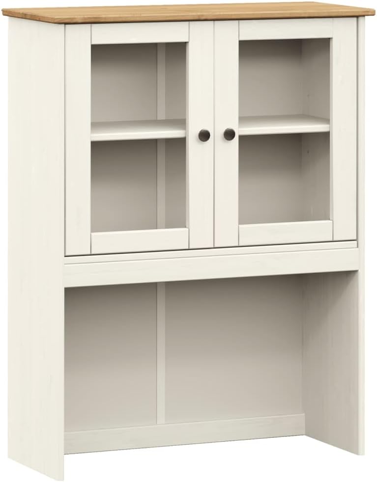 vidaXL Vigo Dresser Top White 78x30x100 cm Solid Pine Wood, Dresser Top Shelf, Kitchen Dresser Top, Kitchen Storage