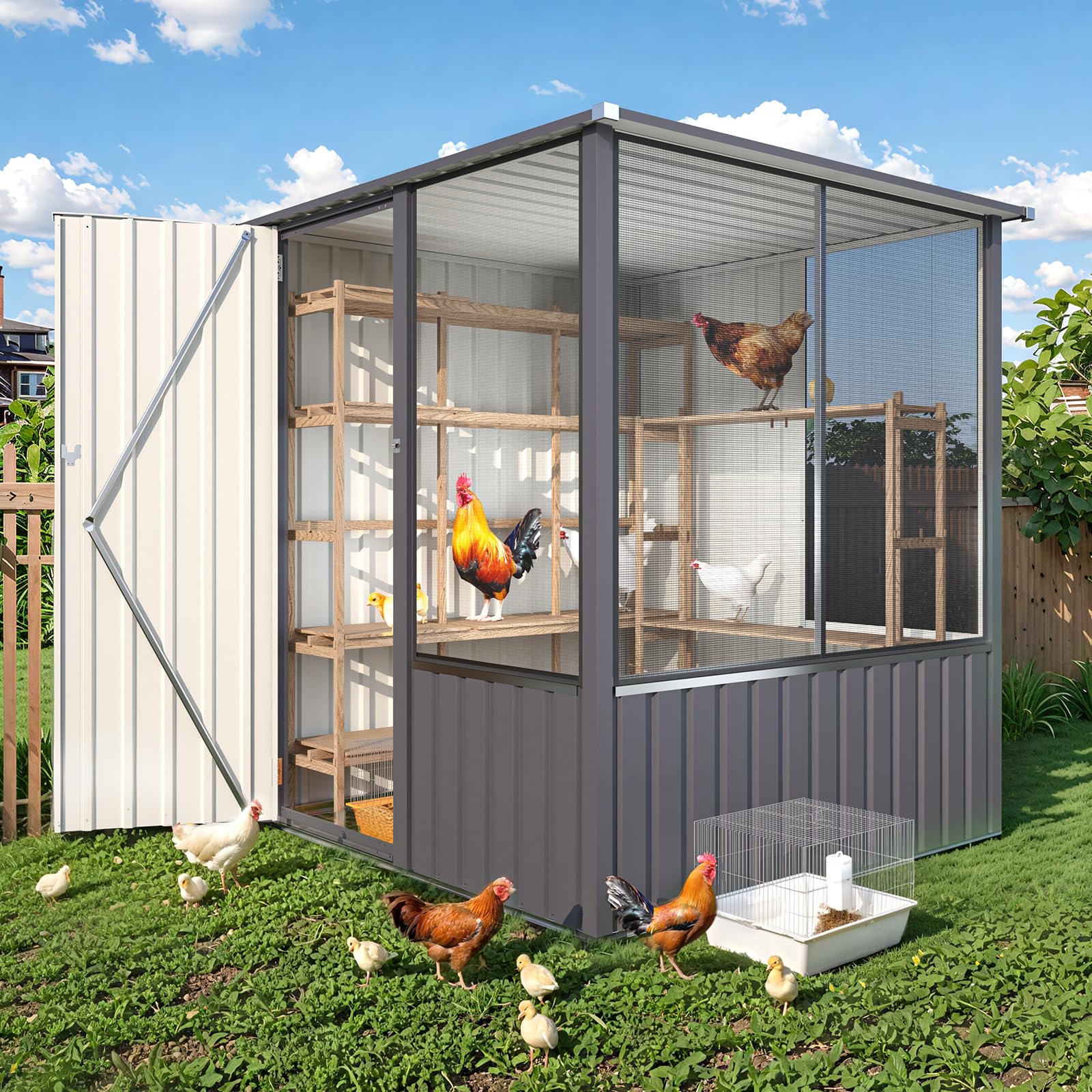 AECOJOY 5x5 FT Storage Shed, Metal Sheds & Outdoor Storage with Lockable Doors and Ventilated Mesh - Product image 8