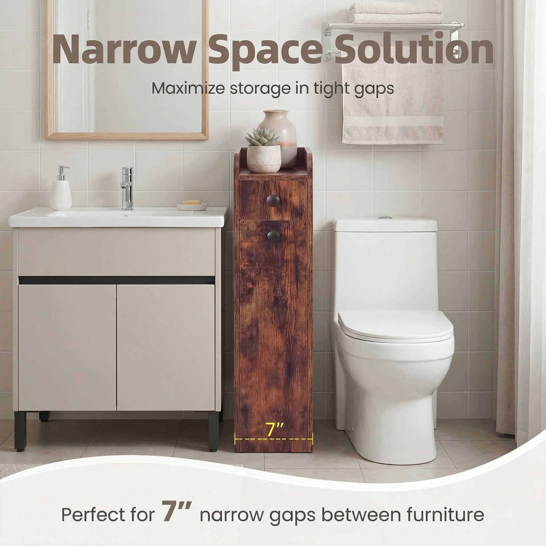 Tangkula Slim Bathroom Storage Cabinet - Product image 7