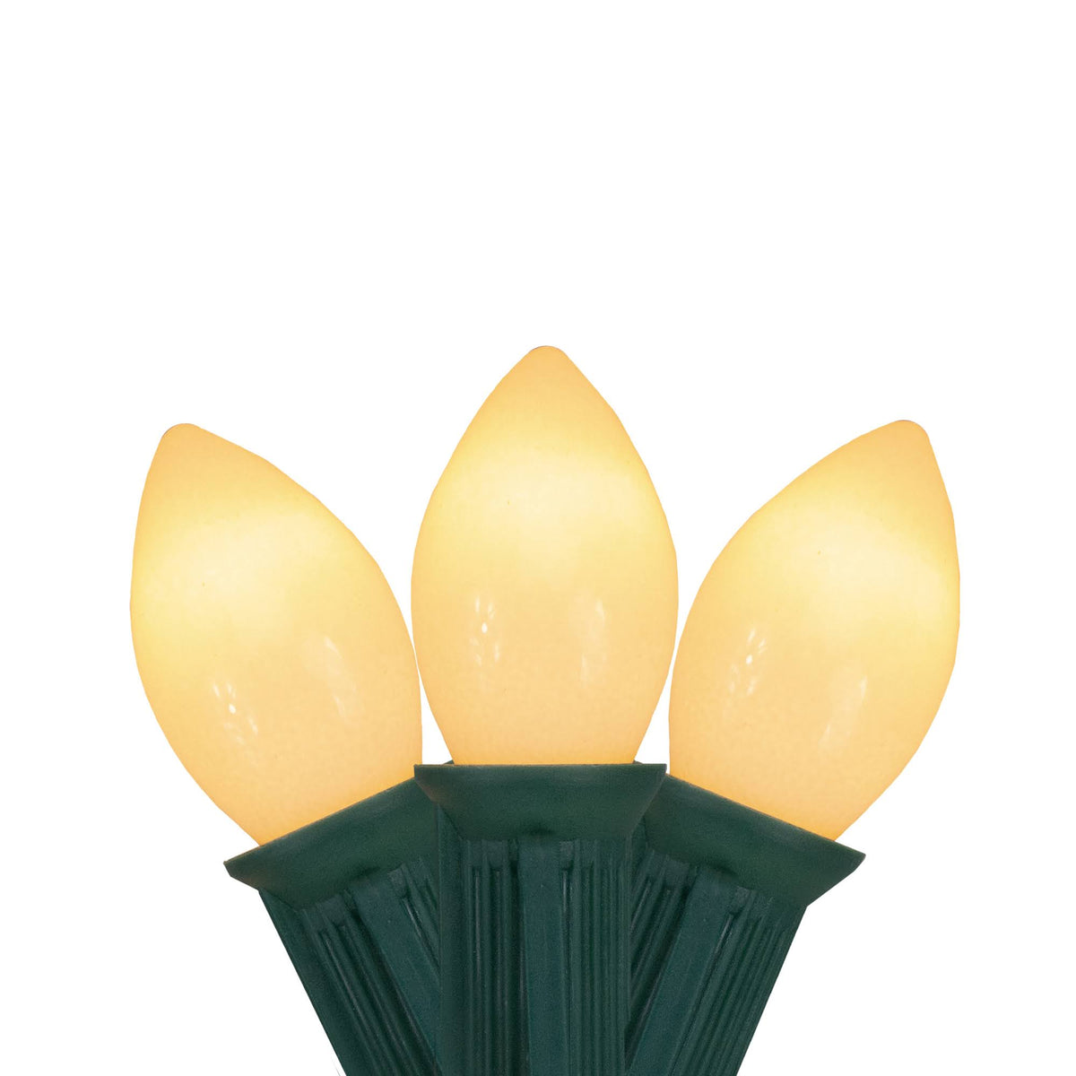 25-Count Opaque Clear White C7 Patio Wedding Christmas Light Set, 24ft Green Wire - Product image 1