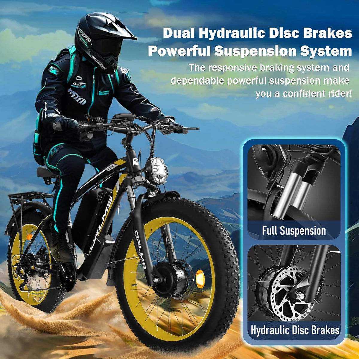 5000W (Peak) Electric - Bike for Adults, 60V 25AH Battery Electric Motorcycle, Dual - Motor - Product image 25