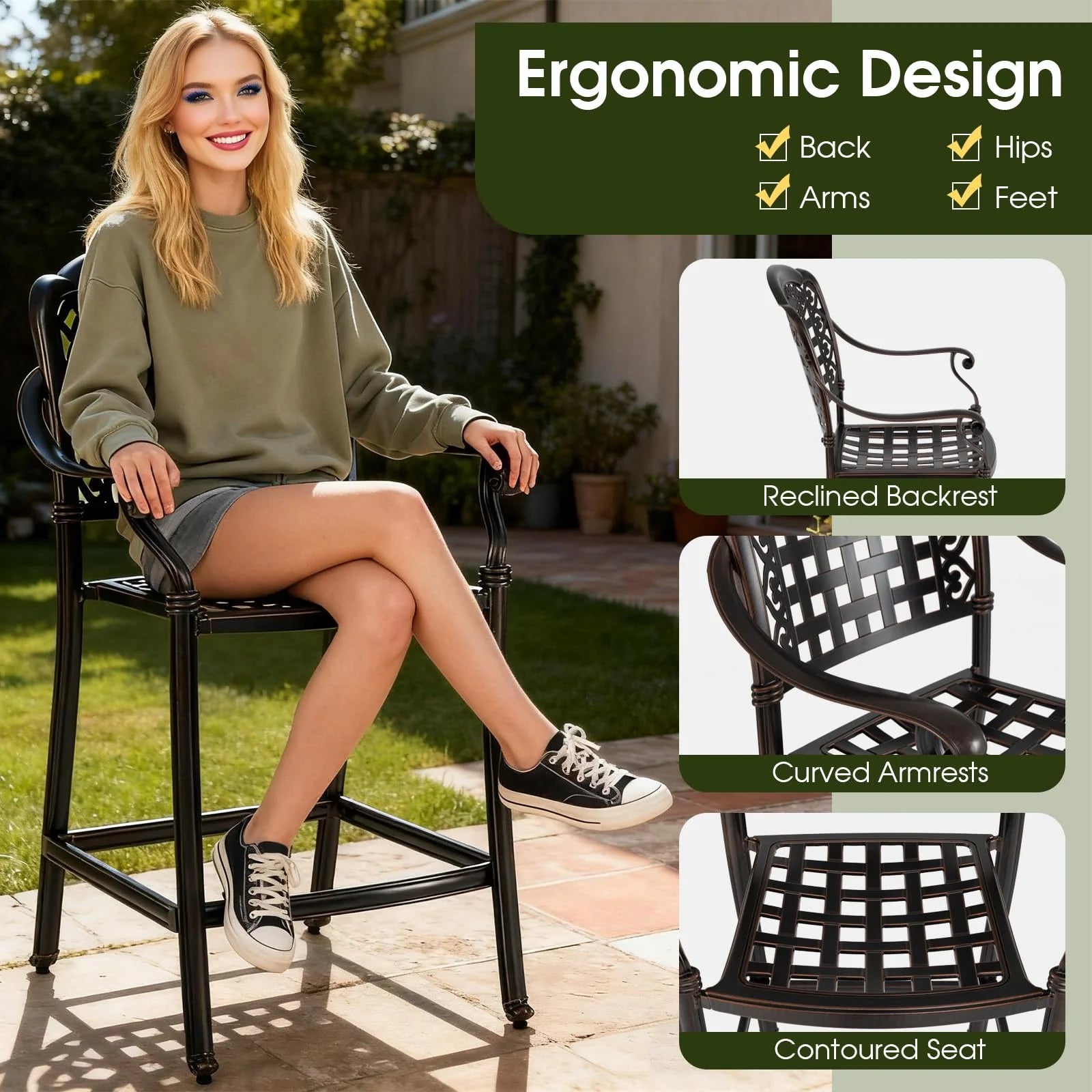 Tangkula 3 Piece Patio Bar Set - Product image 6