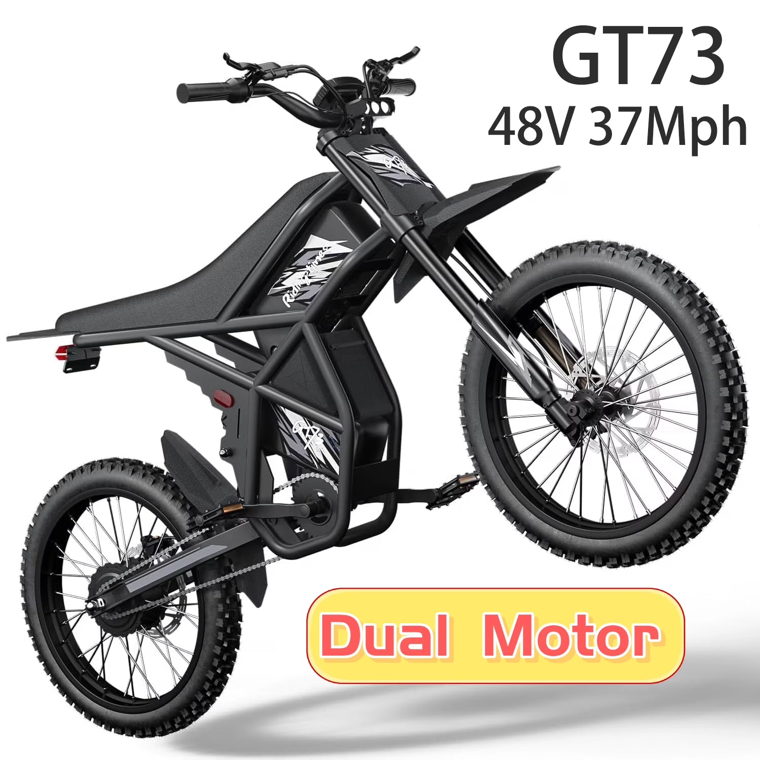 Riding'Times GT73 Electric Dirt Bike for Adults, 37MPH 48V36.4AH 2400W 1747wh Dual Battery Ebike - Product image 1