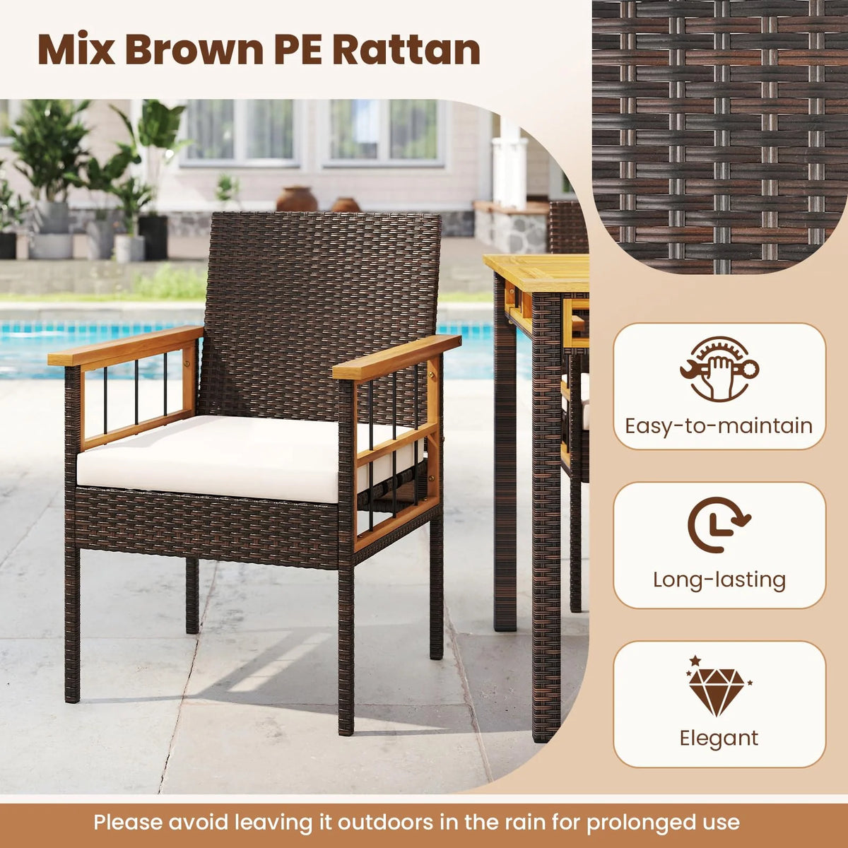 Tangkula 7 Pieces Wicker Patio Dining Set - Product image 7