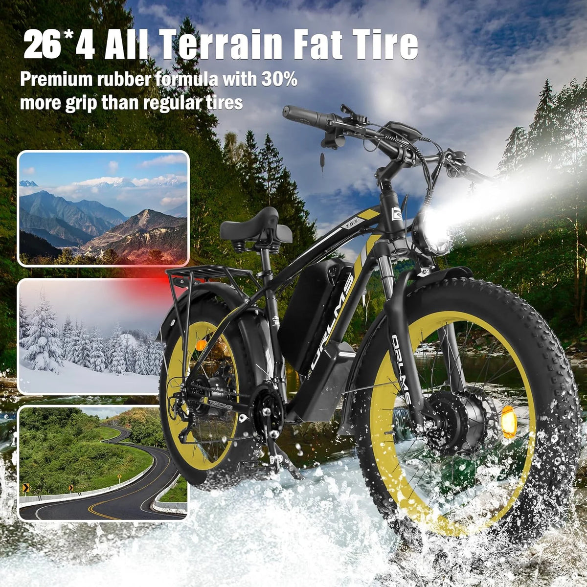 5000W (Peak) Electric - Bike for Adults, 60V 25AH Battery Electric Motorcycle, Dual - Motor - Product image 23