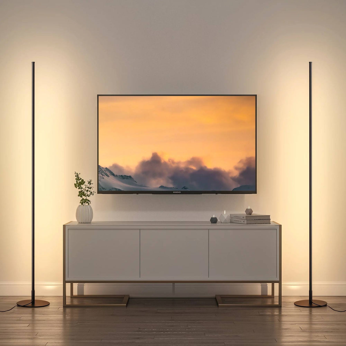 DEWENWILS LED Corner Floor Lamp Set of 2, Minimalist Dimmable Mood Lighting - Product image 1