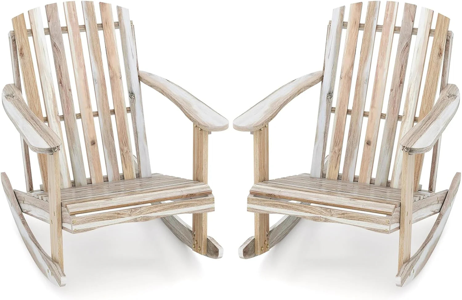 Tangkula Adirondack Rocking Chair with Slatted Seat and High Fanned Back - Product image 10