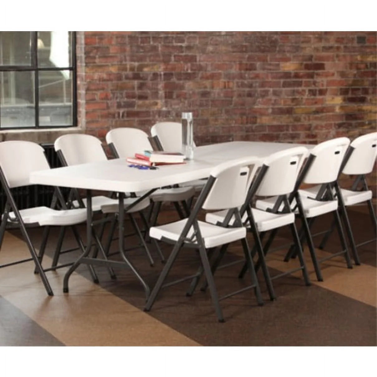 Lifetime 8 - Foot Commercial Grade Folding Table, White Granite (22980) - Product image 2