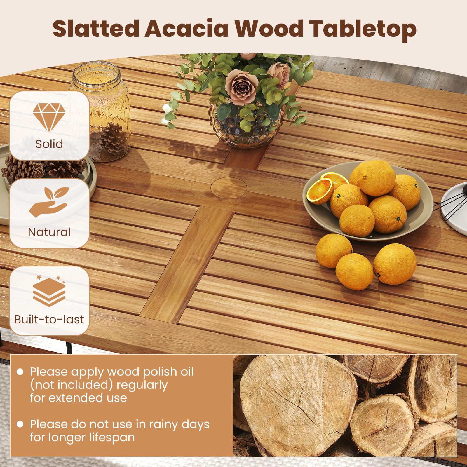 Tangkula 7 Pieces Wicker Patio Dining Set - Product image 6