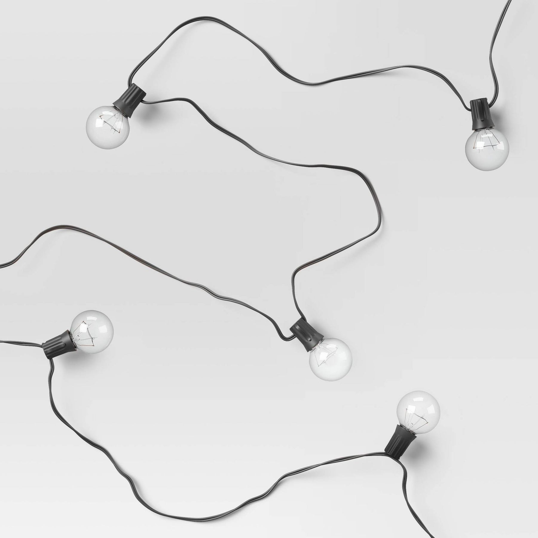 20ct Incandescent Outdoor String Lights G40 Clear Bulbs - Black Wire - Room Essentials - Product image 1
