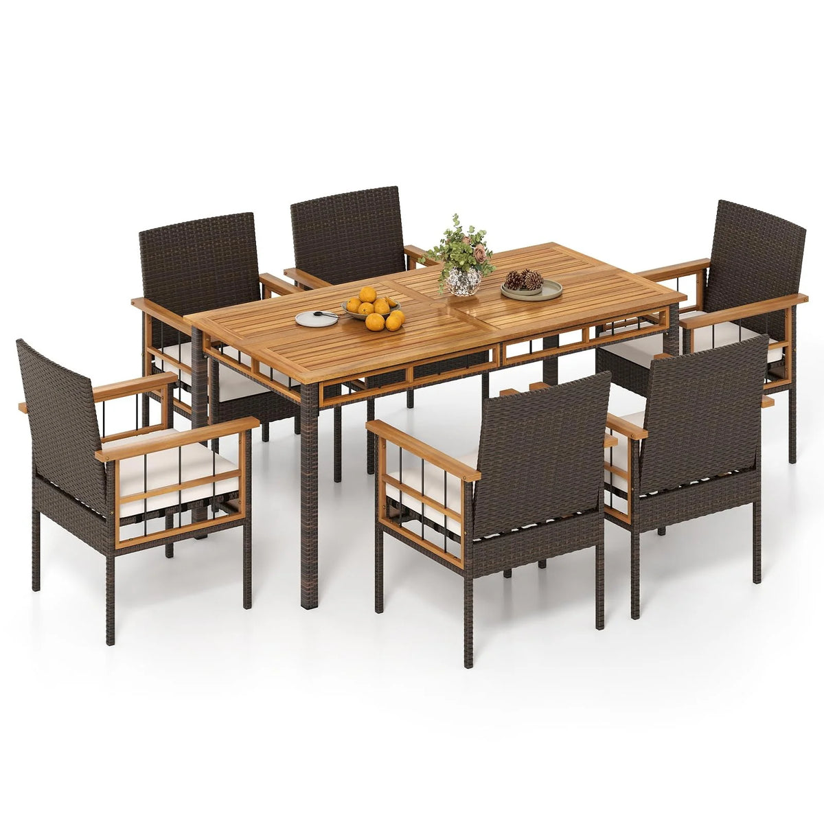 Tangkula 7 Pieces Wicker Patio Dining Set - Product image 1