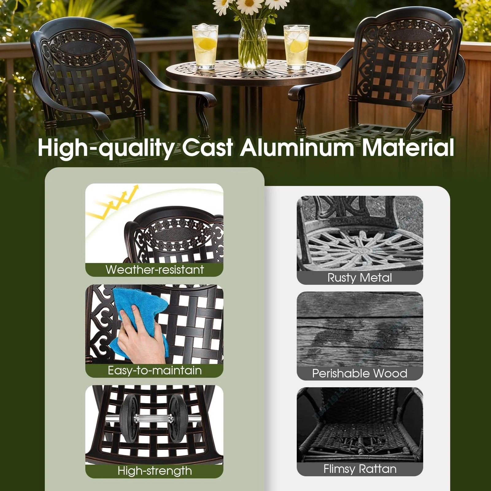 Tangkula 3 Piece Patio Bar Set - Product image 5