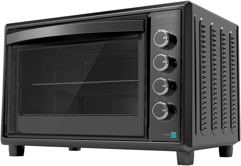 Cecotec 60 Liter Convection Table Oven Bake&Toast 6090 Black Gyro, 2200 W, Interior Light, 12 Functions, Temperature Up to 230º, Double Glass Door, Includes Rotisserie