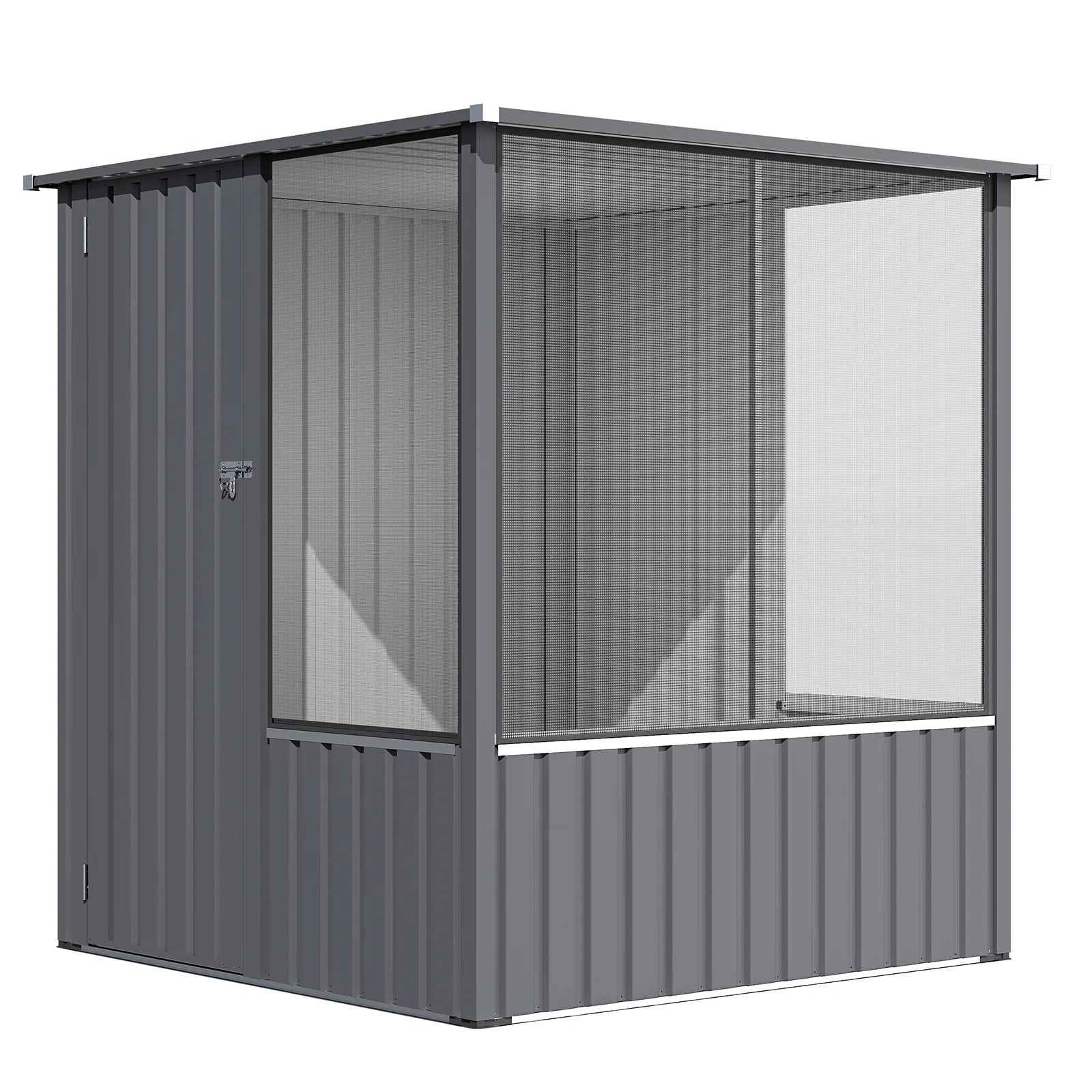 AECOJOY 5x5 FT Storage Shed, Metal Sheds & Outdoor Storage with Lockable Doors and Ventilated Mesh - Product image 1