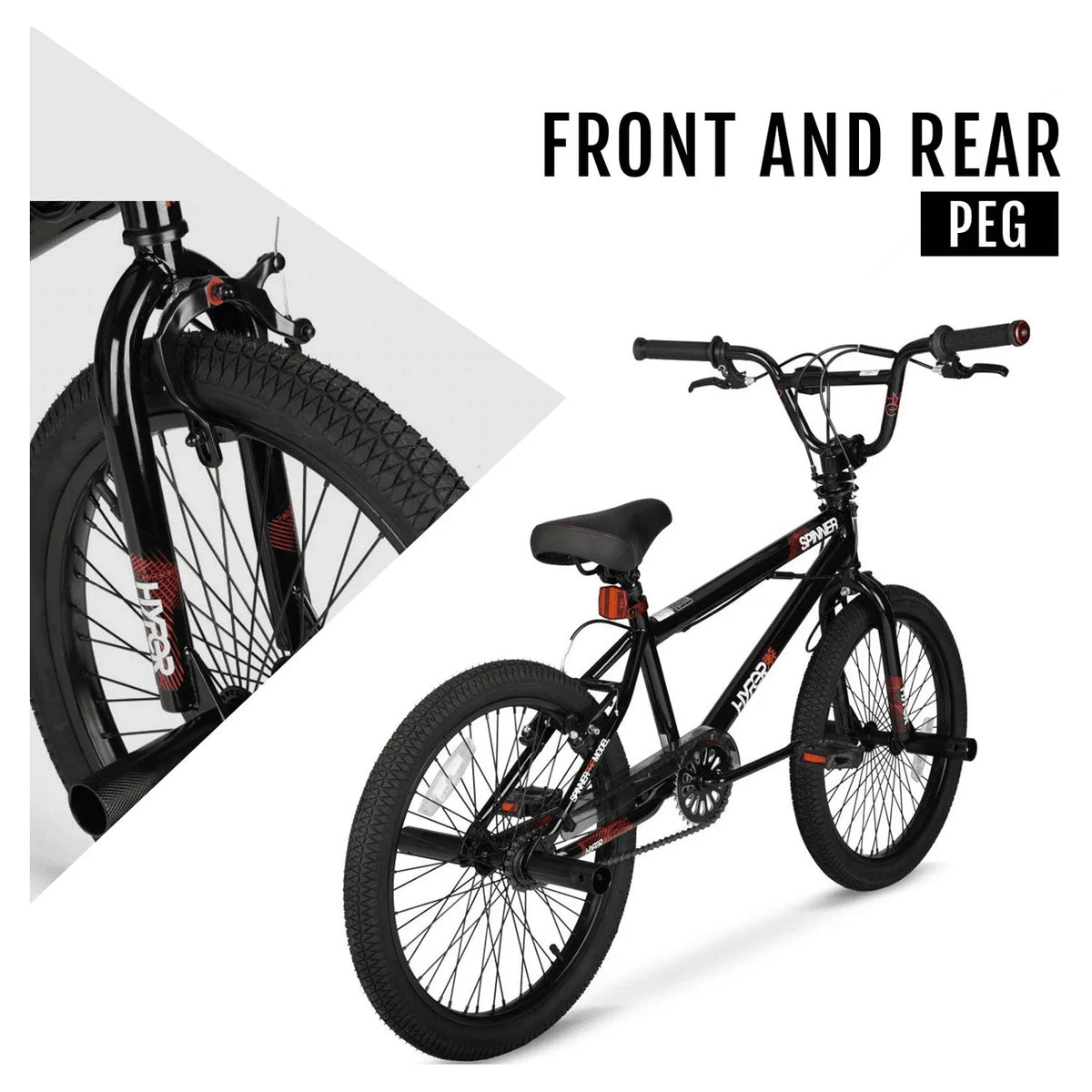 20" Hyper Bicycles Boy'S Spinner BMX Bike for Kids, Black, Age Group 8 to 13, Child, Tween - Product image 6