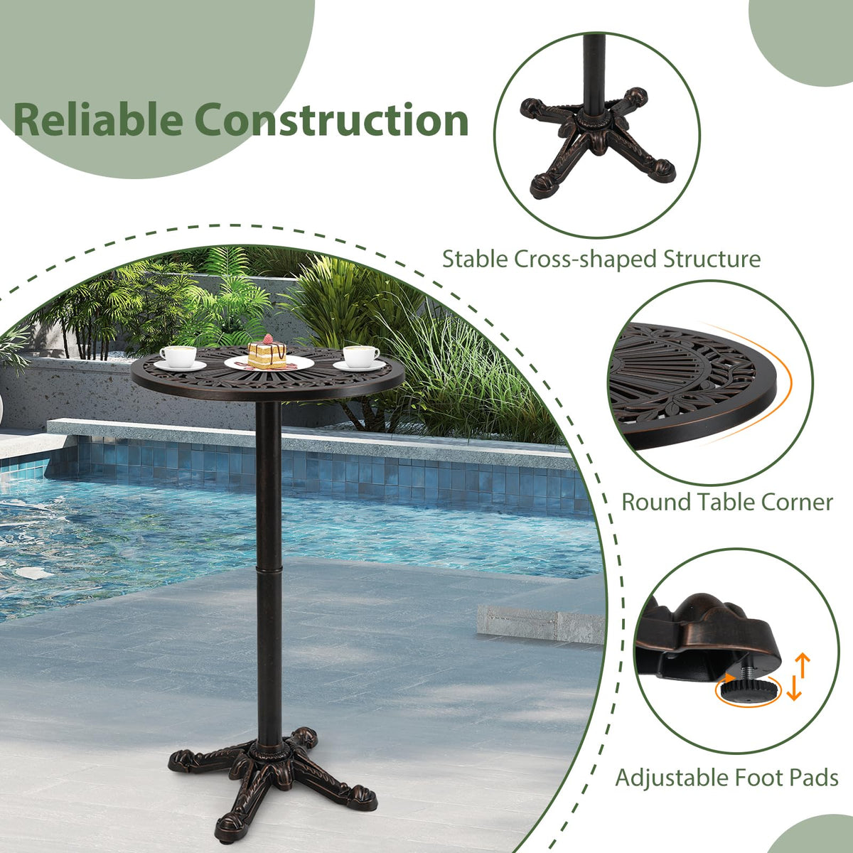 Tangkula 3 Piece Patio Bar Set - Product image 7