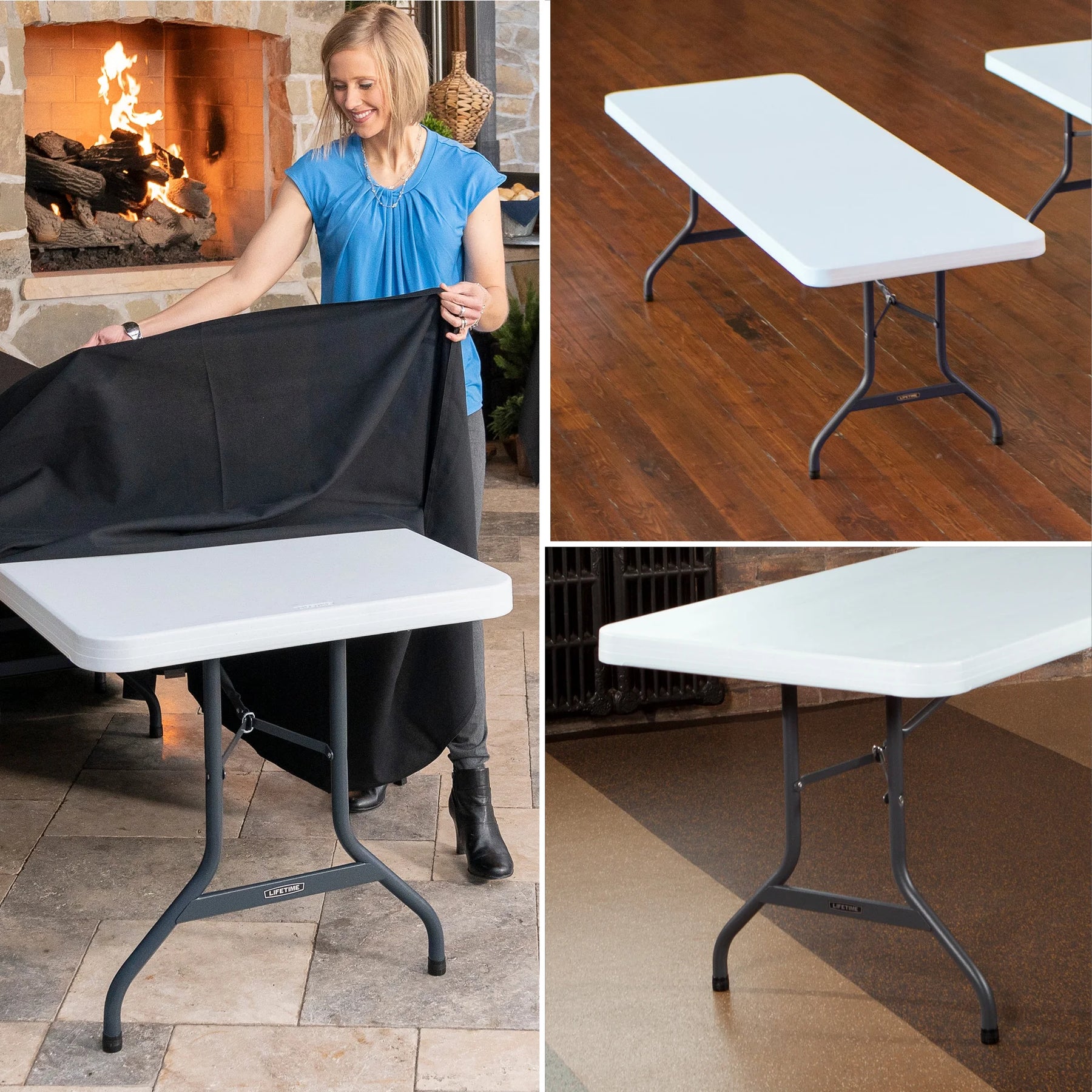 Lifetime 8 - Foot Commercial Grade Folding Table, White Granite (22980) - Product image 9