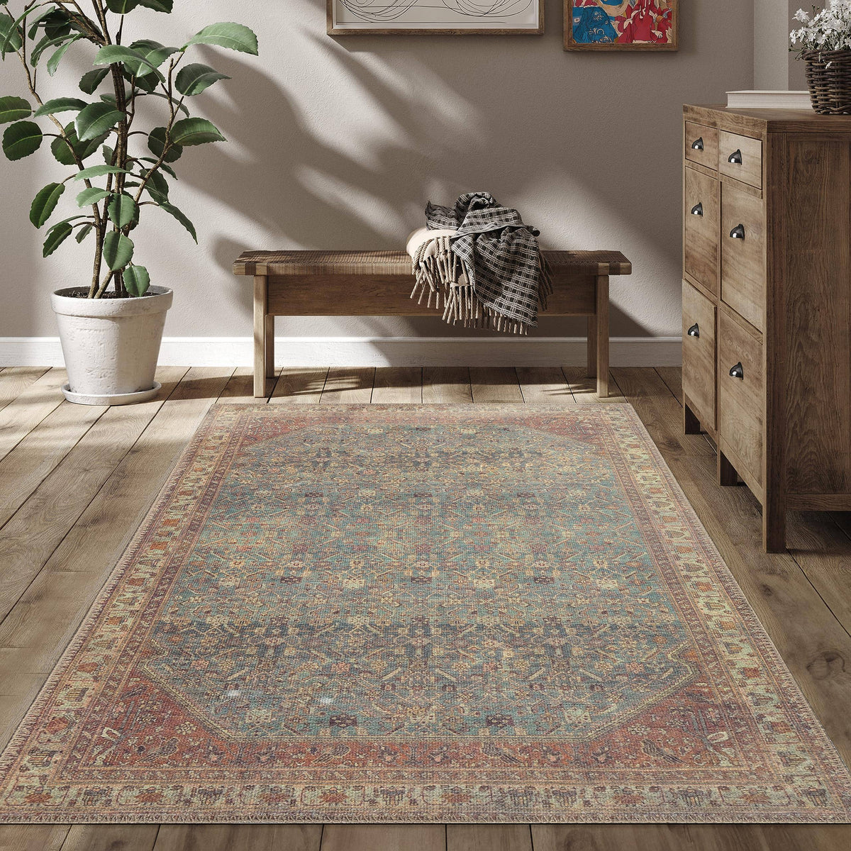 RugOver Machine Washable Area Rug, Pet-Friendly and Non-Slip Indoor Carpet for Kitchen, Bathroom - Product image 1