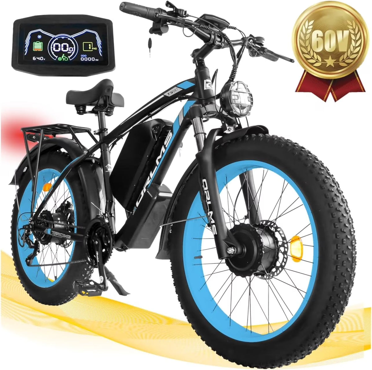 5000W (Peak) Electric - Bike for Adults, 60V 25AH Battery Electric Motorcycle, Dual - Motor - Product image 1