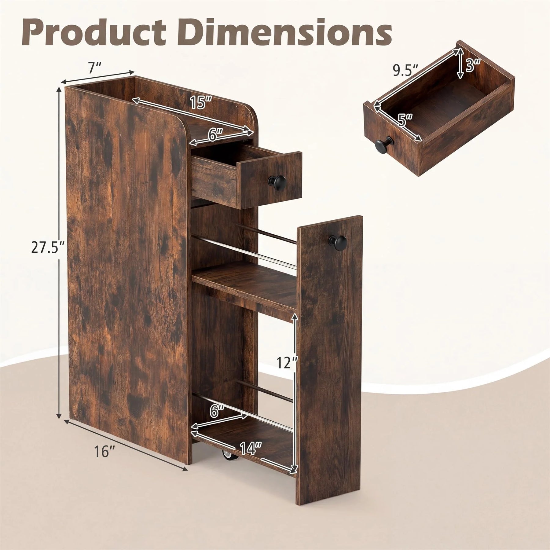 Tangkula Slim Bathroom Storage Cabinet - Product image 3