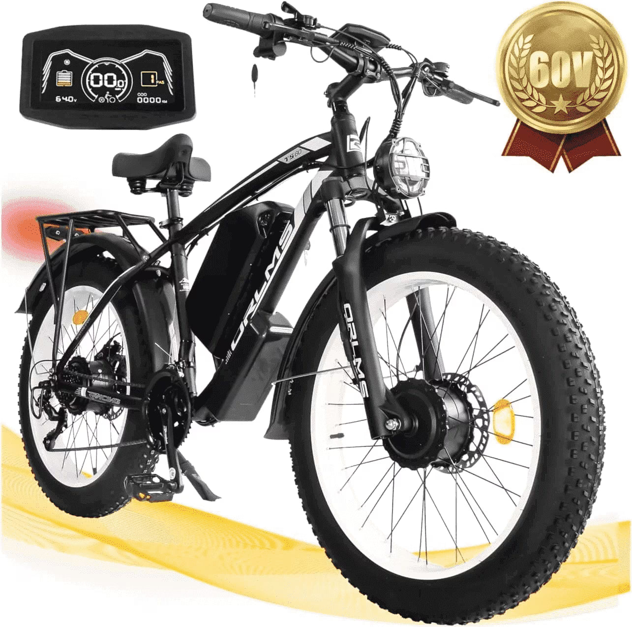 5000W (Peak) Electric - Bike for Adults, 60V 25AH Battery Electric Motorcycle, Dual - Motor - Product image 5