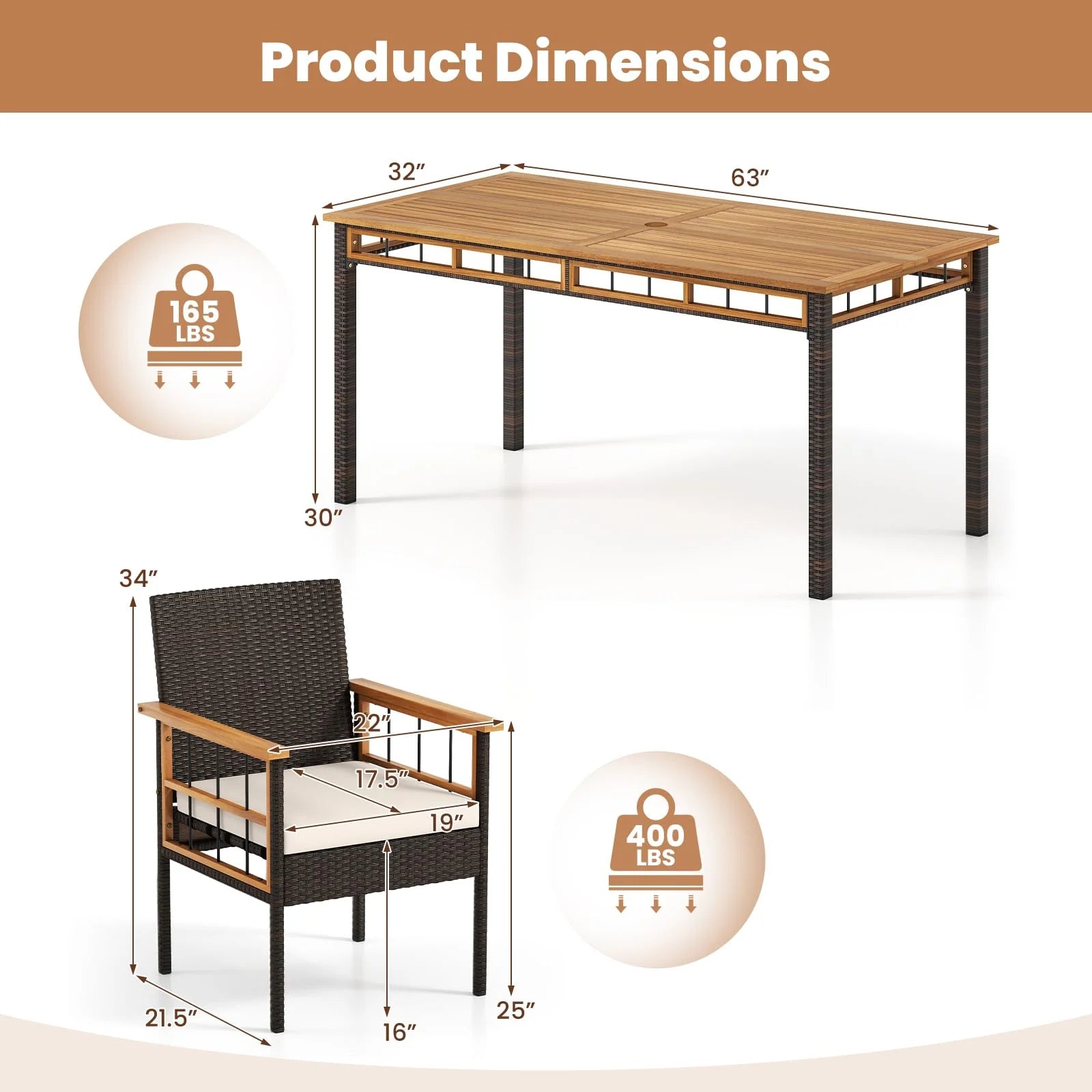 Tangkula 7 Pieces Wicker Patio Dining Set - Product image 3