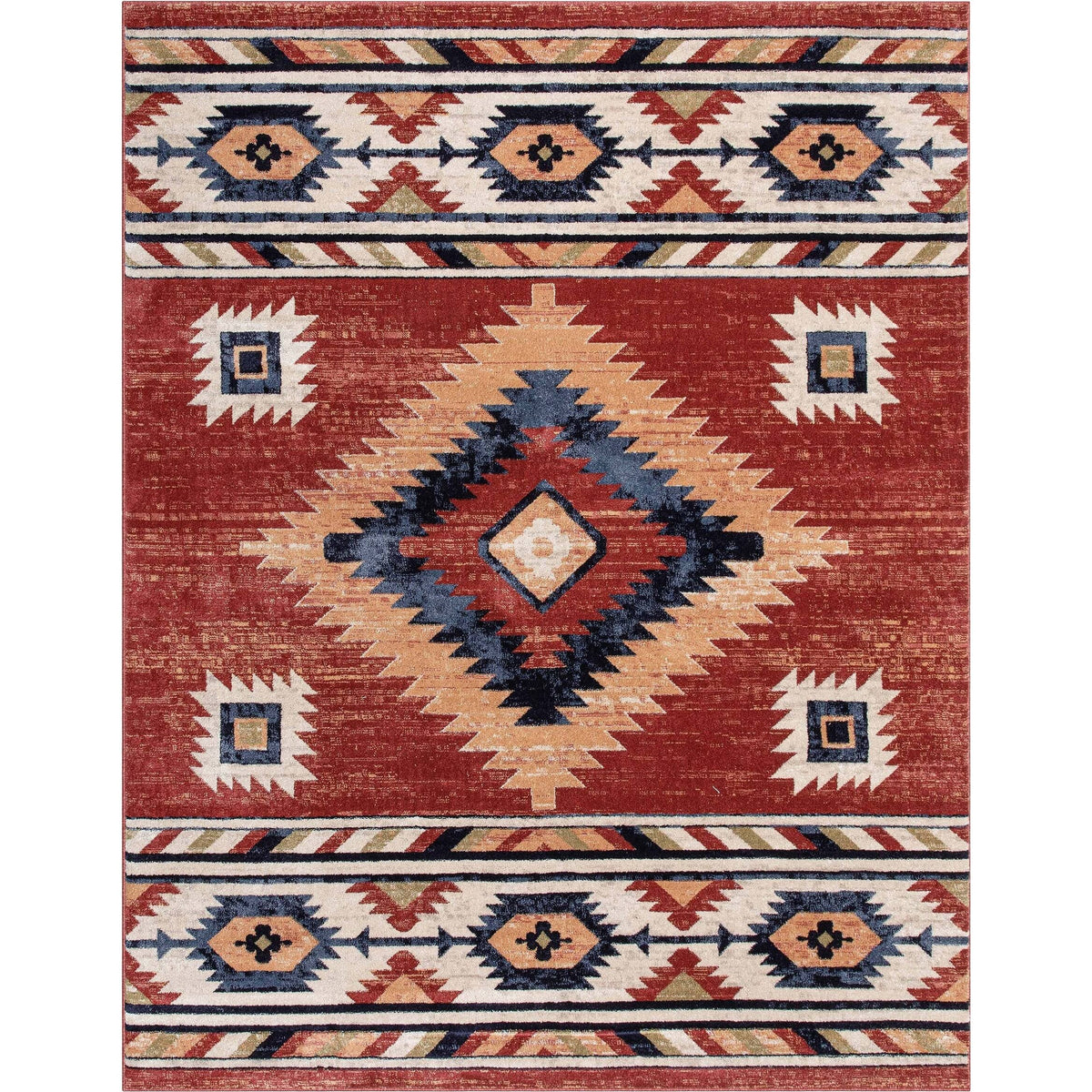 Well Woven Tulsa Lea Bohemian Southwestern Crimson 6'7" x 9'3" Area Rug - Product image 1