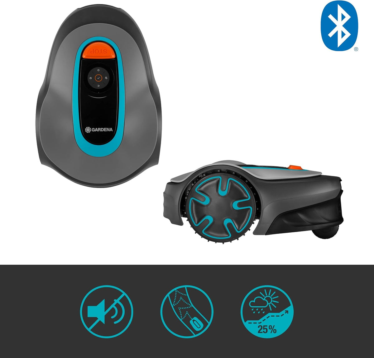 SILENO minimo 250 m² robot lawn mower: Intelligent lawn mower with optimal connectivity Programmable with the Bluetooth® application, FR/NL version (15201-26)