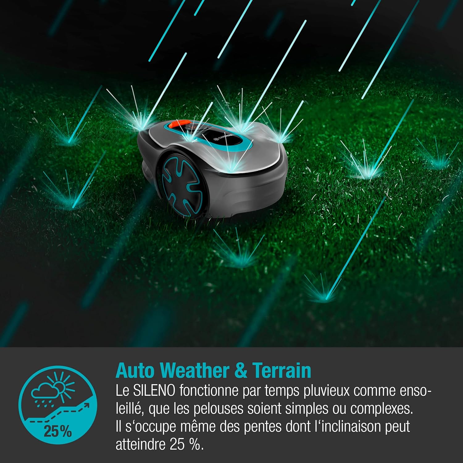 SILENO minimo 250 m² robot lawn mower: Intelligent lawn mower with optimal connectivity Programmable with the Bluetooth® application, FR/NL version (15201-26)
