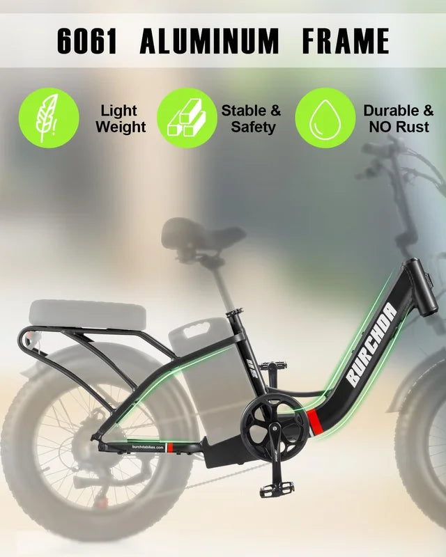 Electric Bike for Adults 20'', 800W UL2849 48V 32AH 110miles Long Range Ebike up to 30mph Full Suspension - Product image 10