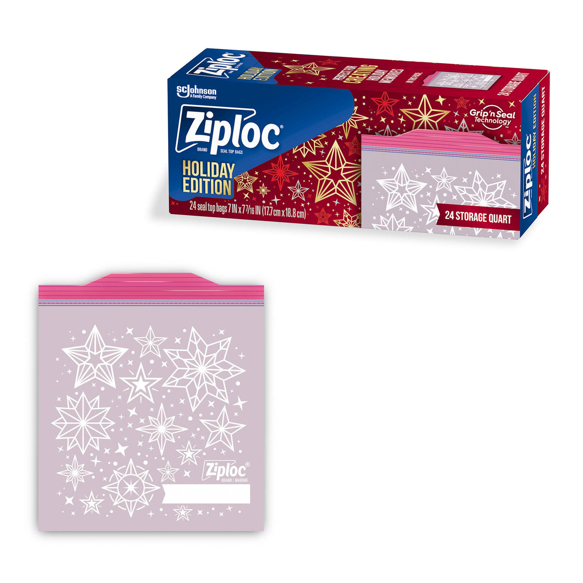 Ziploc Seal Top Bags, Storage, Quart - 24 bags - Product image 1