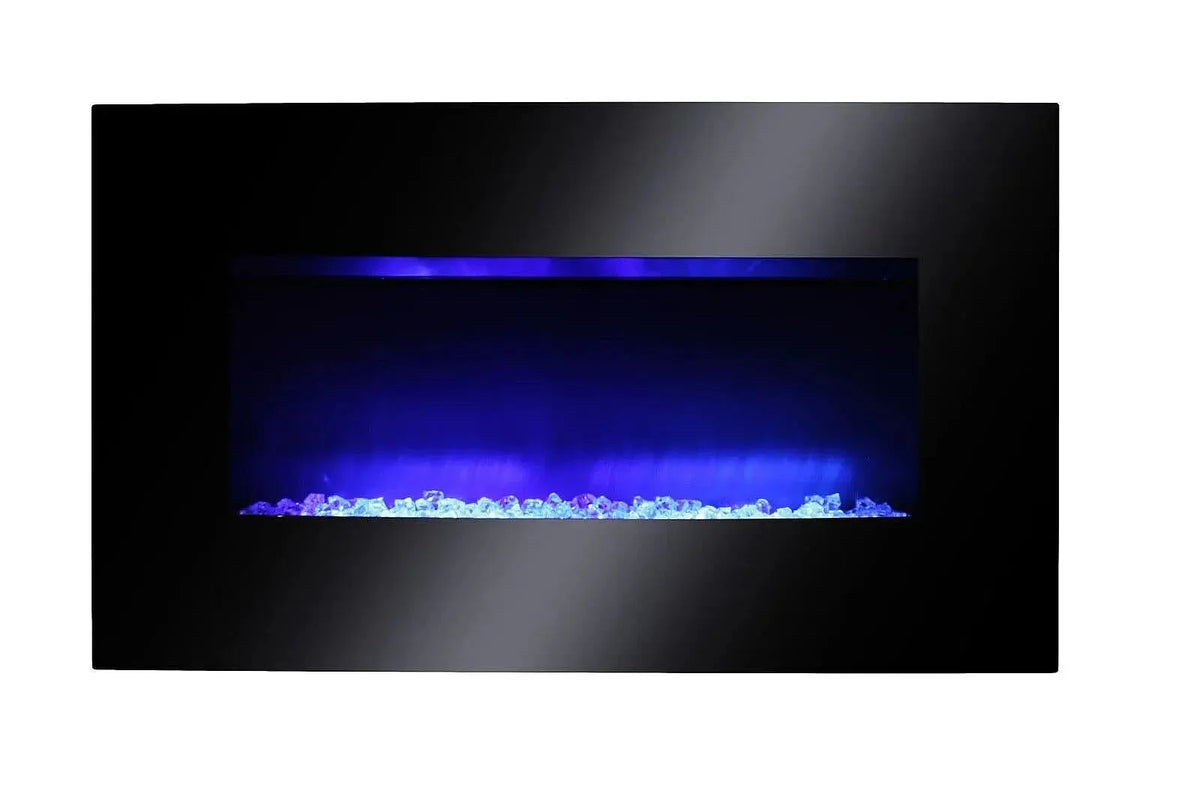 AGL APPLIANCES LLC 38 in Electric Fireplace Heater Stove - Tempered Glass Curved Screen with Log or Crystal - Product image 2