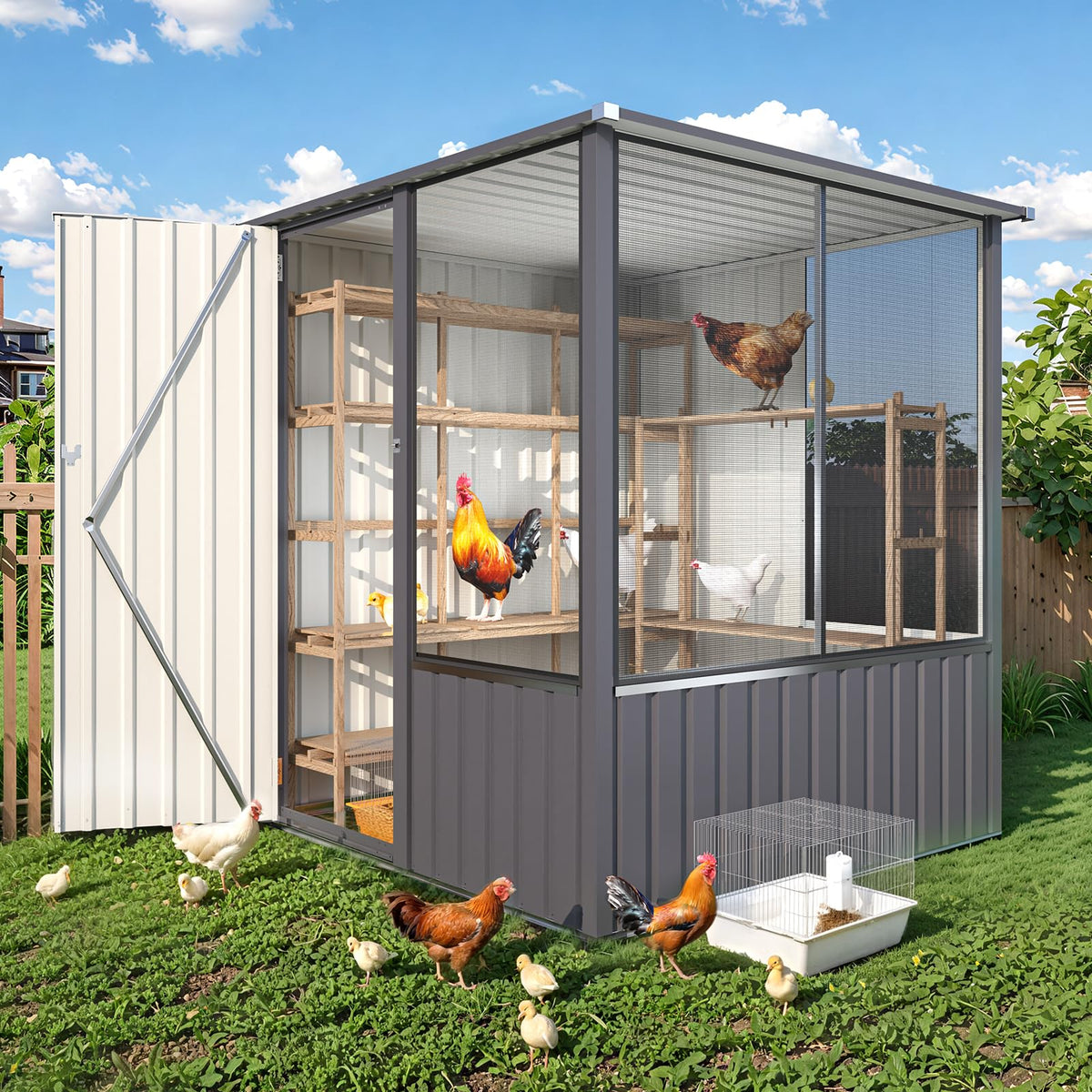 AECOJOY 5x5 FT Storage Shed, Metal Sheds & Outdoor Storage with Lockable Doors and Ventilated Mesh - Product image 8