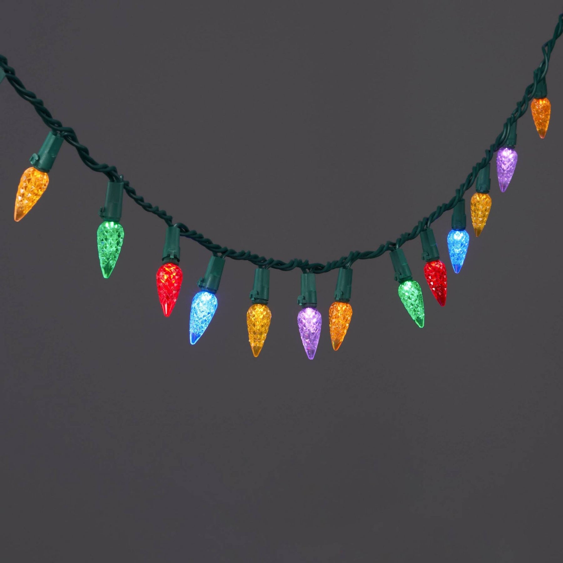 60ct LED C6 Faceted Christmas String Lights Multicolor with Green Wire - Wondershop - Product image 1