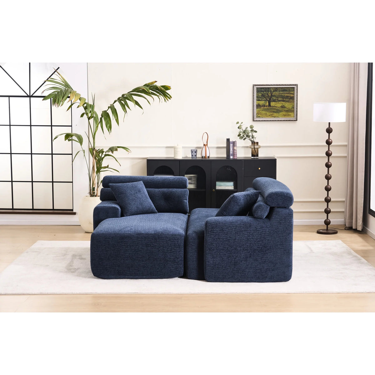 4 Compression, Antique Blue - Home Decor with Wider, Deep Seat & Elevated for Chic Living Couch Room - Product image 4