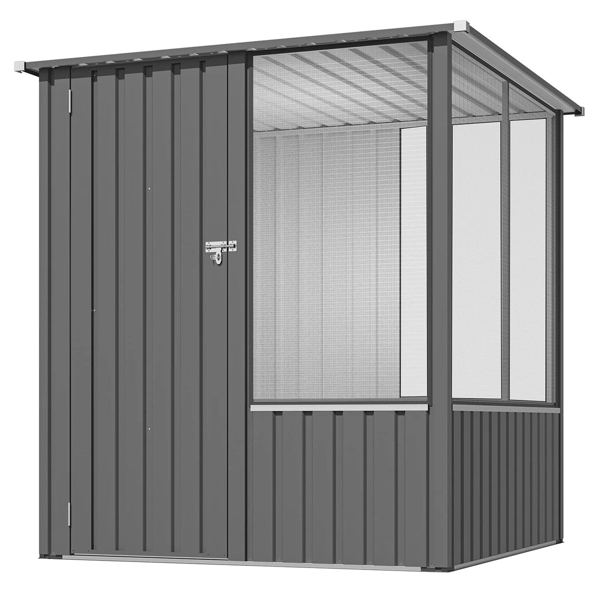 AECOJOY 5x5 FT Storage Shed, Metal Sheds & Outdoor Storage with Lockable Doors and Ventilated Mesh - Product image 10