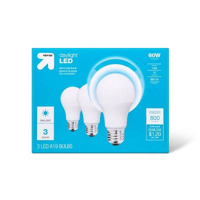 LED 60W 3pk Daylight Light Bulbs - Up & Up - Product image 1