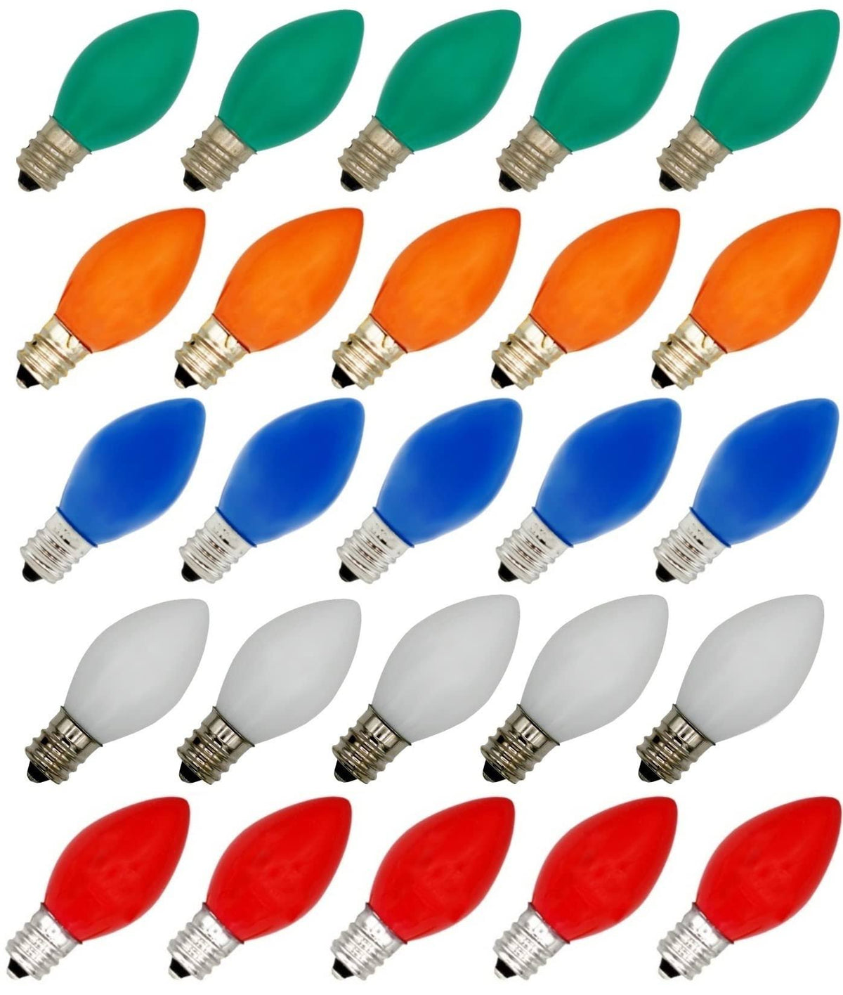 Creative Hobbies 25 Pack C7 LED Multicolor Replacement Light Bulbs for Christmas Light Strings - Product image 1