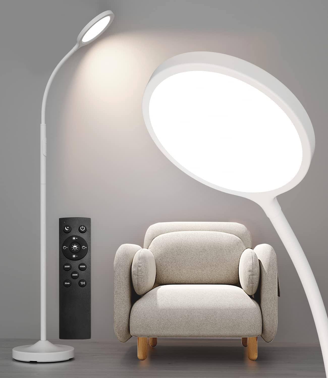 luckystyle White Floor Lamp, Super Bright Dimmable LED Floor Lamps for Living Room - Product image 1