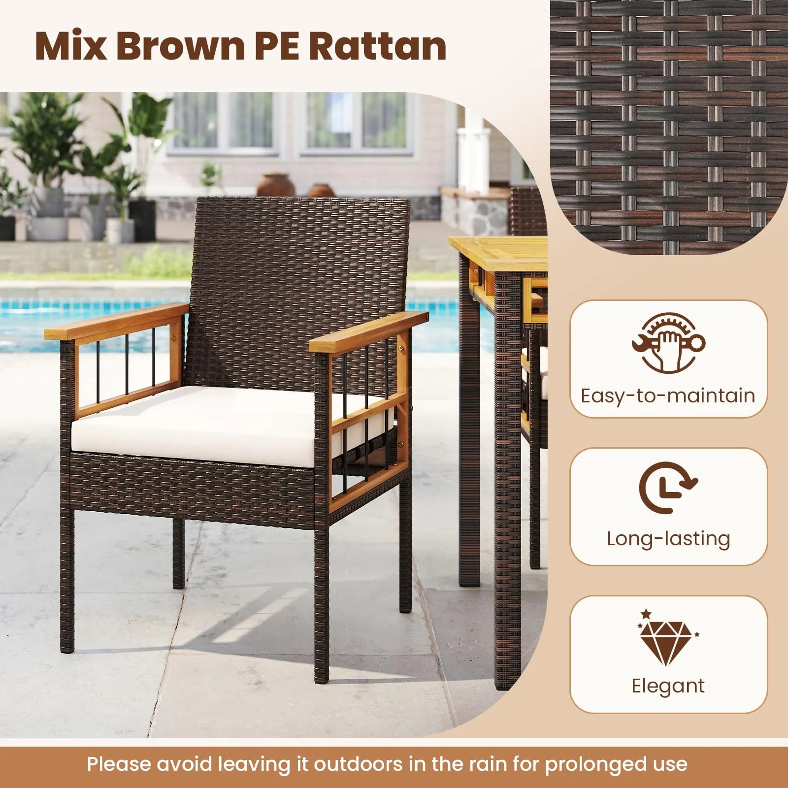 Tangkula 7 Pieces Wicker Patio Dining Set - Product image 7