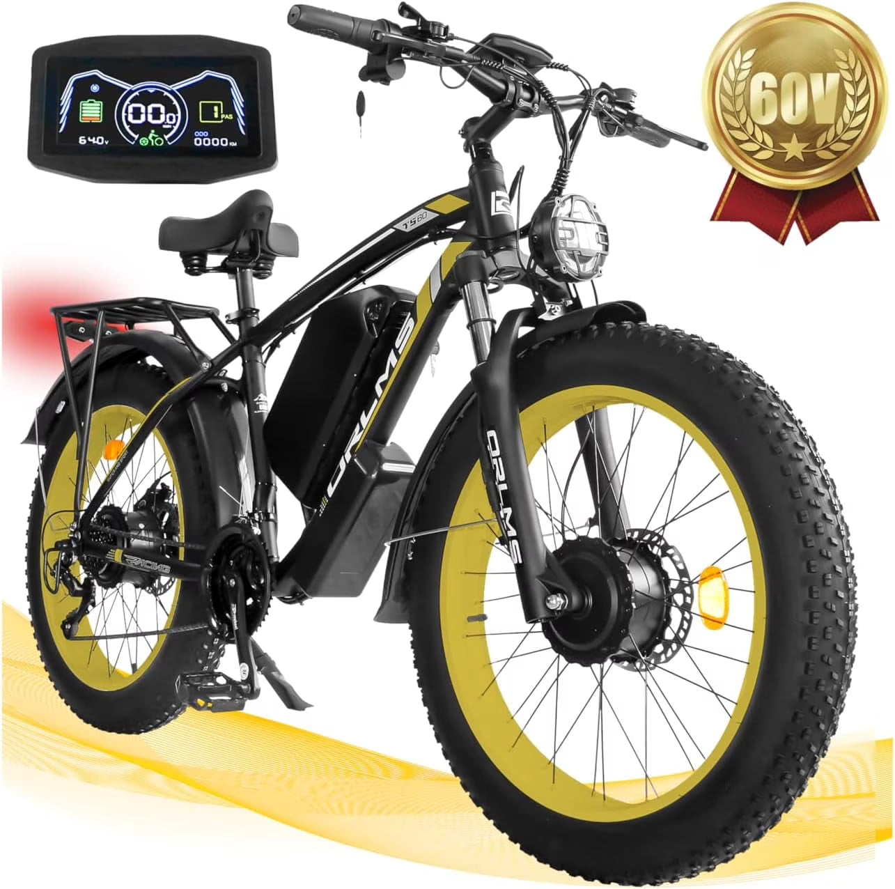 5000W (Peak) Electric - Bike for Adults, 60V 25AH Battery Electric Motorcycle, Dual - Motor - Product image 3