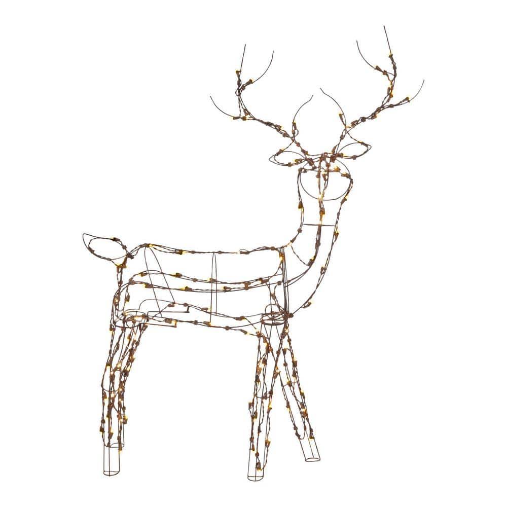 Home Accents Holiday 4 ft. LED Brown Wire Reindeer Holiday Yard Decoration - Product image 1