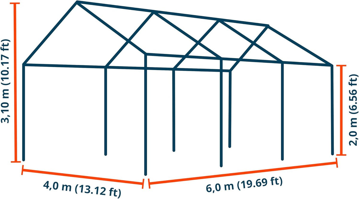 TOOLPORT Storage Tent 4x6 m PVC Tarpaulin 700 N Waterproof Dark Green