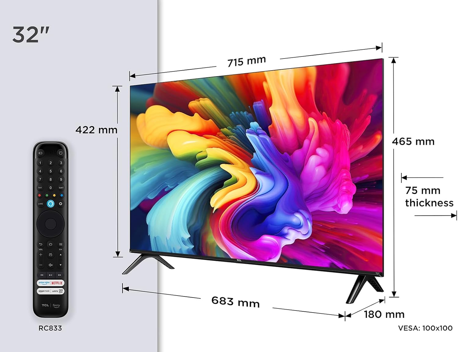 TCL 32 Inch Full HD Smart QLED Direct LED SF560 with Fire TV and Alexa Voice Remote