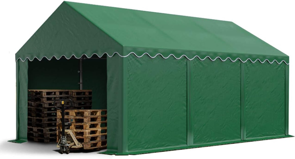 TOOLPORT Storage Tent 4x6 m PVC Tarpaulin 700 N Waterproof Dark Green
