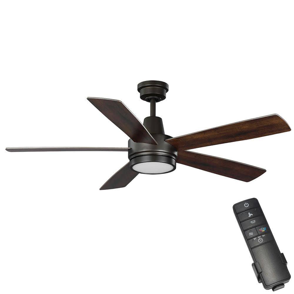 Hampton Bay 52132 Fanelee 54 in. White Color Changing LED Bronze Smart Ceiling Fan with Light Kit and - Product image 1