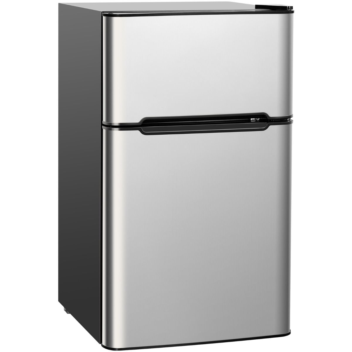Compact Fridge Mini Fridge 90L Separate Freezer with 2 Door Design Quiet Operation White/Grey/Black -