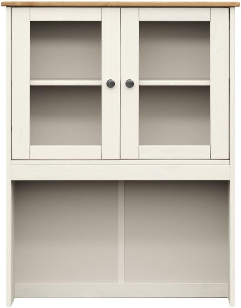 vidaXL Vigo Dresser Top White 78x30x100 cm Solid Pine Wood, Dresser Top Shelf, Kitchen Dresser Top, Kitchen Storage